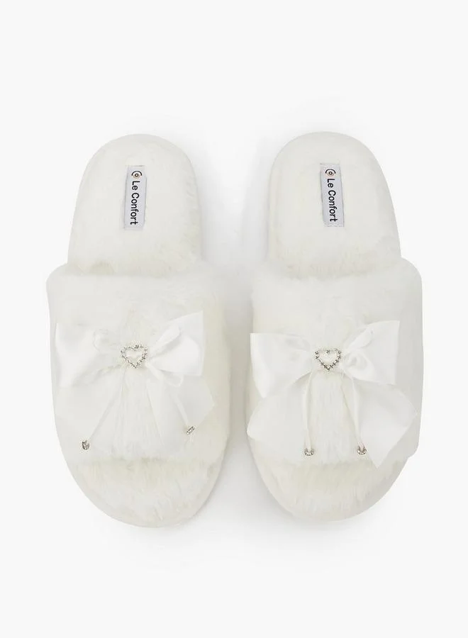 Le Confort Women Faux Fur Bedroom Slippers