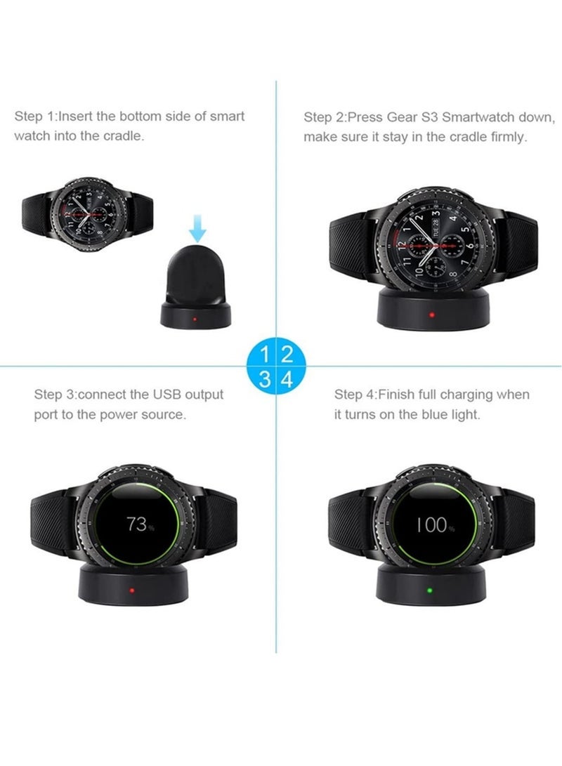 Gravity Wireless Charging Dock Cradle Charger compatible with Samsung Gear S3 Classic Frontier Smart Watch Charging Dock Watch - Image 4