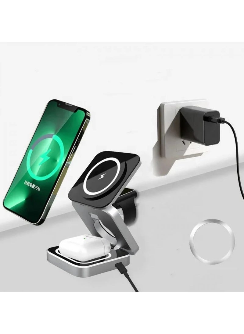 Denx - Magnetic  Holder Wireless Fast Charger Type C Port 15 W - Image 1