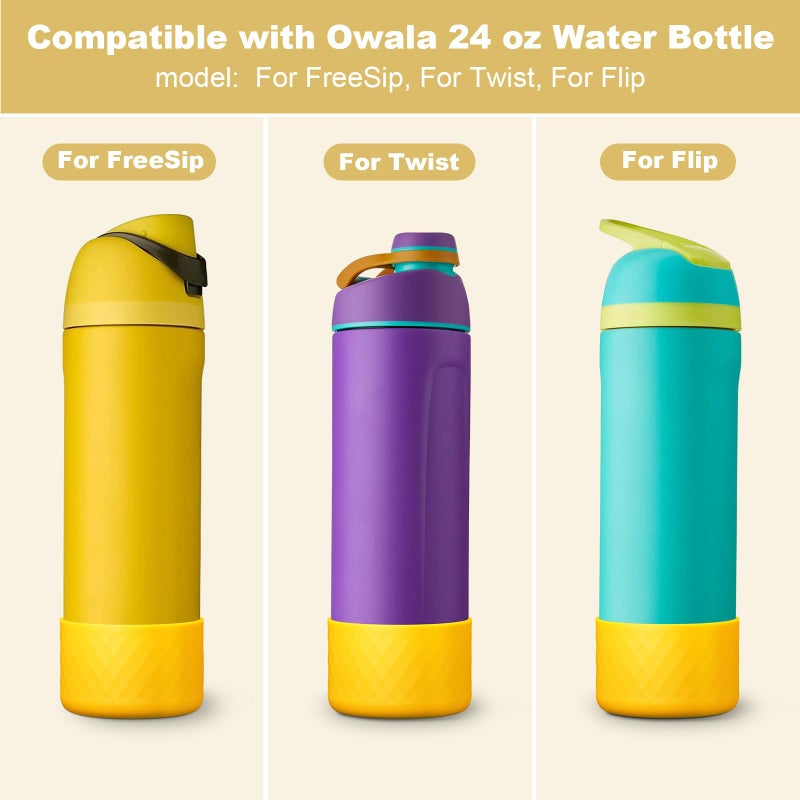 Beonsky Silicone Boot for Owala Water Bottle 24 oz, Anti-Slip Protective Sleeve for FreeSip/Twist/Flip Stainless Steel Water Bottles Accessories - Image 2