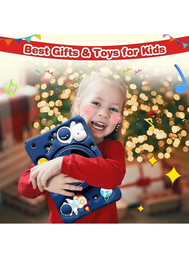 اووكاي جراب أطفال متوافق مع جهاز سامسونج جالاكسي تاب A9 بلس/A9+ 11 بوصة 2023، جراب لطيف بتصميم رائد فضاء ثلاثي الأبعاد مع حامل بمقبض دوار 360 درجة، وحزام كتف (أزرق) [لا يشمل القلم]. - Image 5