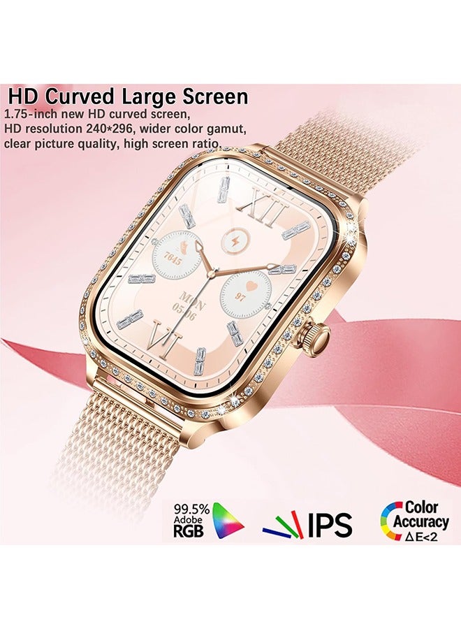 RollsTimi  Ladies Smartwatch with Diamond design Luxury watch,1.75" HD Fitness Tracker Watch with Heart Rate, Sleep Monitor,110+ Sport Modes Fitness Watches for Women - Image 4