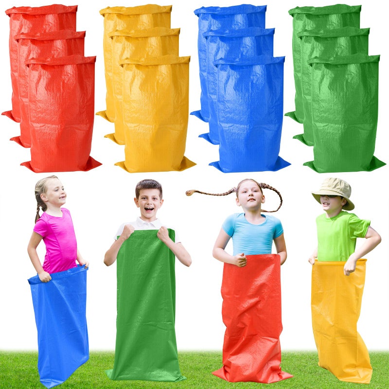 Warmfarm 16PCS Large Size Potato Sack Race Bags for Family Game Outdoor Games for Adults and Kids Colorful Polypropylene PP Material Bean Bag Game Set for Yard Games - Image 3