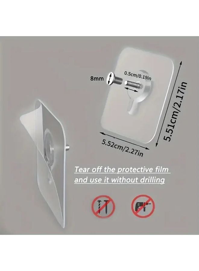 10pcs Self Adhesive Wall Hooks 13lb Capacity No Nails Required Picture Hanging - Image 4