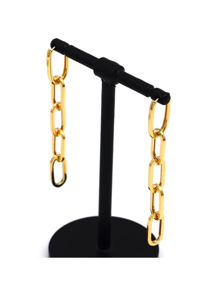 Gold Zone Real Gold Bigger Paper Clip Hanging Earring - Image 4