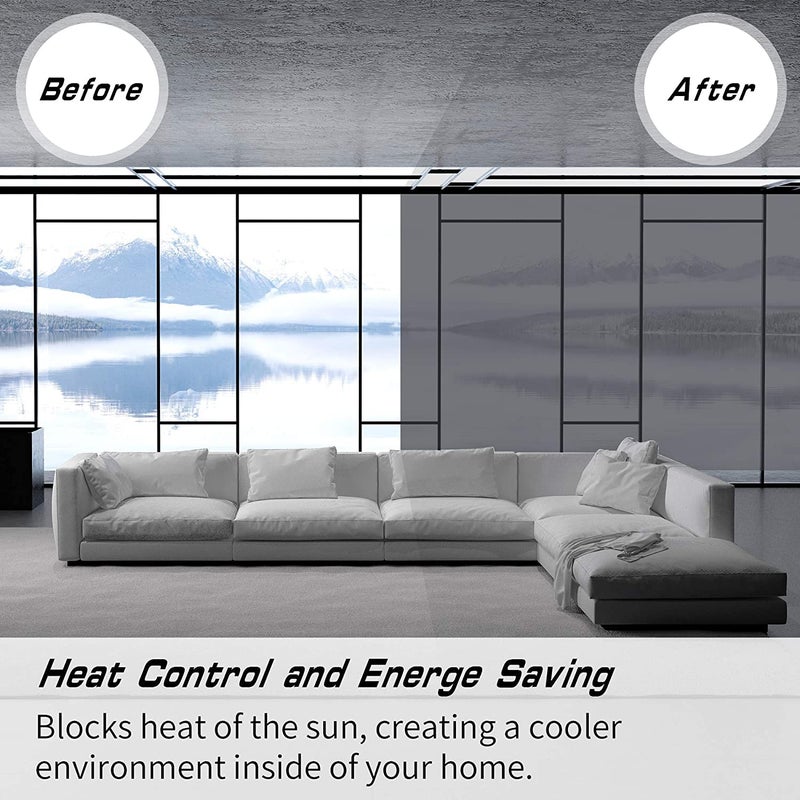 S-Sia Vendors-Good Purchase Good Care SIA VENDORS One Way Window Film Privacy AntiUV Heat Control Reflective Glass Tint for Home Static Cling Vinyl Silver 178 Inch X 787in - Image 4