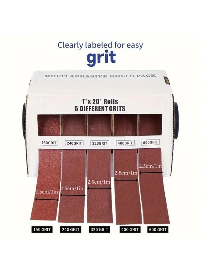 Emery Cloth Roll 6m 5 Grits 150 240 320 400 600 Abrasive Sandpaper for Woodworking Automotive Metal Polishing - Image 1