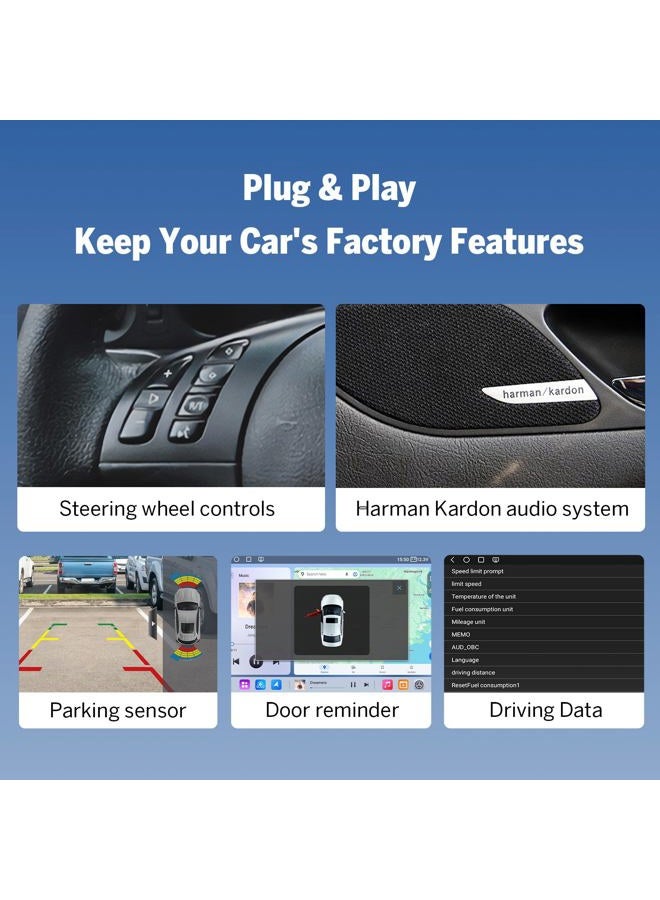 EONON 9 inch Double-Din Car Stereo Compatible with BMW E46,Android 13 6+64GB 4G LTE CarPlay Android Auto WiFi GPS Bluetooth DSP MirrorLink Support DAB+ OBDII Backup Camera Car Radio Stereo E46X6S2 - Image 4