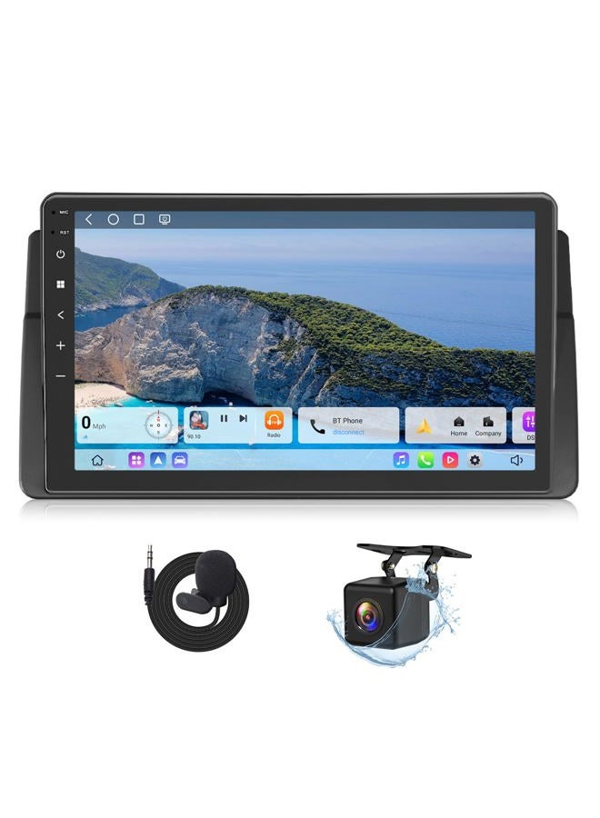 EONON 9 inch Double-Din Car Stereo Compatible with BMW E46,Android 13 6+64GB 4G LTE CarPlay Android Auto WiFi GPS Bluetooth DSP MirrorLink Support DAB+ OBDII Backup Camera Car Radio Stereo E46X6S2 - Image 1