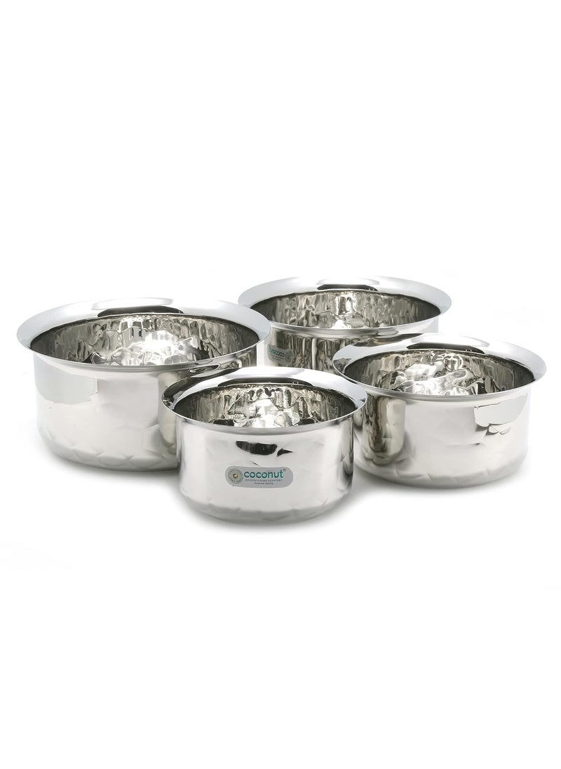 Coconut Coconut Stainless Steel Smart Tope Set/Cookware - Set of 4 Capacity -1000 ml, 1300 ml, 1800 ml, 2300 ml  - Image 1