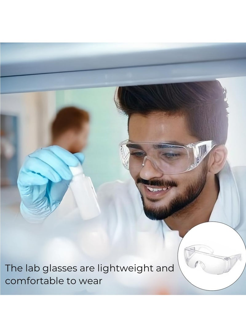 Oasisgalore 4 Pcs Clear Lens Safety Goggles for Men & Women, Over-Glasses Protection for Work, Lab, Gardening  - Image 2