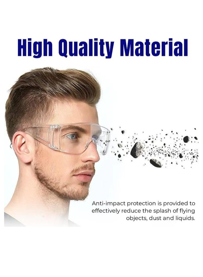 Oasisgalore 4 Pcs Clear Lens Safety Goggles for Men & Women, Over-Glasses Protection for Work, Lab, Gardening  - Image 4
