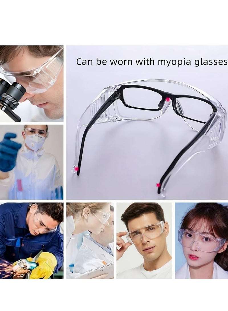 Oasisgalore 4 Pcs Clear Lens Safety Goggles for Men & Women, Over-Glasses Protection for Work, Lab, Gardening  - Image 5