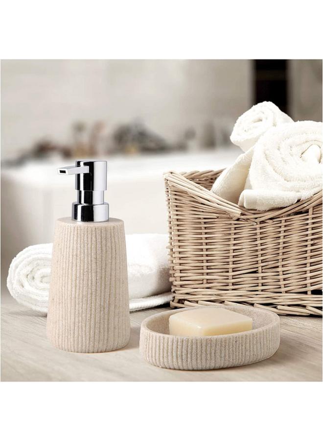 TATAY Saigon Liquid Soap Dispenser Beige And Silver - Image 3