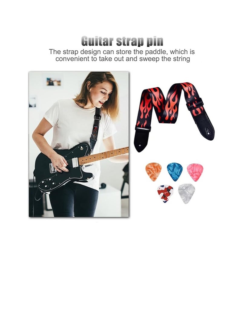 Generic Adjustable Guitar Strap, Guitar Strap, Acoustic Guitar Strap, Adjustable Guitar Shoulder Strap, Guitar Strap Set for Electric and Acoustic Guitars, Basses, Electric & Western Guitars with 5 Picks - Image 4