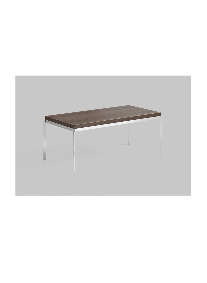 BAFCO Coffee Table Harta Centre Table Melamine Top Stainless Steel Legs for Living Room Bedroom Balcony Office - Image 1