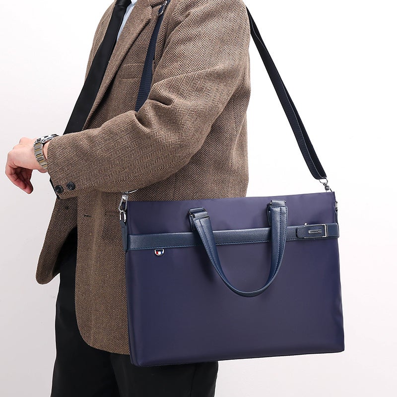 Nylon Waterproof Laptop Bag for Men Dark Blue 