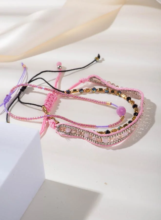 تايك تو Pack of 3 - Multi-Color Bead Bracelets