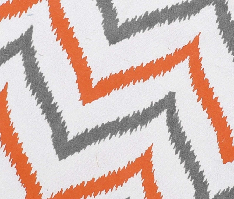 Dekor World Chevron Printed Orange Cotton Table Runner with 6 Pcs Place Mat and Napkin (33x180cm/33x47cm/45x45cm) (Pack of 19 Pcs)-6 Seater Dinning & Center Table - Image 3