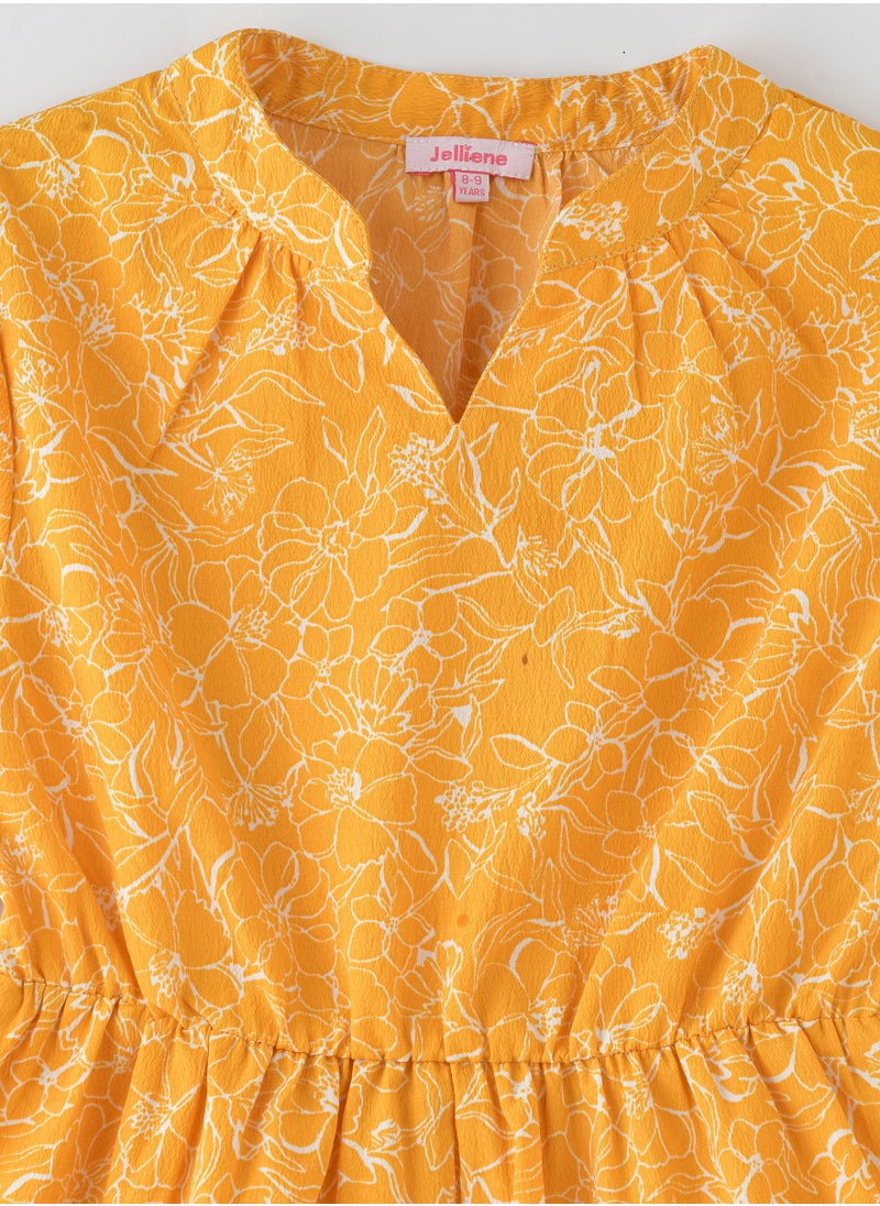 Jelliene Tween Twirl: Girls' Flowy Georgette Dress Breezy Comfort & Summer Chic  - Image 3