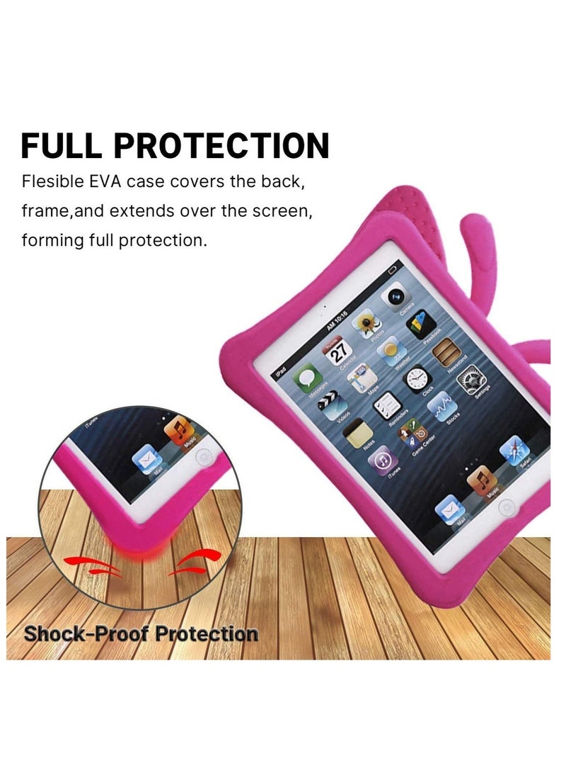 إلترازون iPad 10.2 Case for Kids, iPad 8th 2020 Case, 3D Cute Cartoon Butterfly Cover Non-Toxic EVA Foam Wings Kickstand Kid-Proof Shockproof Bumper Girl Boy Gift for Apple iPad 7 8 Gen 10.2'' - Rose - Image 2