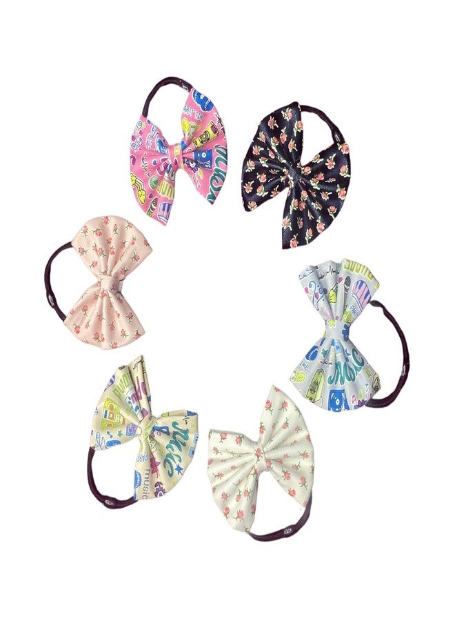 NNR Leather Bow Rubber Band (Pack of 6) - Image 1