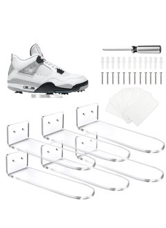 Floating Shoe Display for Wall Mount 6 Clear Floating Shoe Racks for Displaying and Showcasing Your Sneaker Collection Includes Hardware Clear Acrylic Floating Shelf Shoe Wall Rack