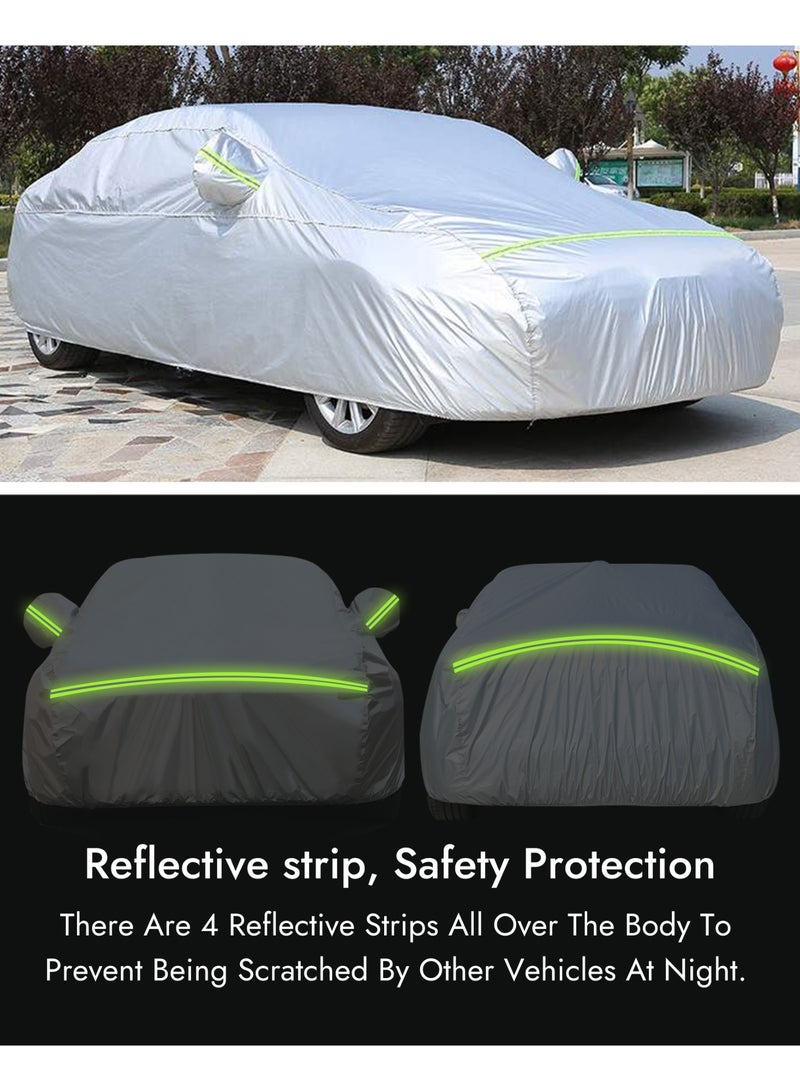 SUPER 5 Car Cover for SUV/Sedan/Hatchback- UV, Sun, Water and Dust Protection, Universal Full Car Covers with Storage Bag, All Weather Indoor/Outdoor Use to Prevent Scratches and Pollutants - Image 4