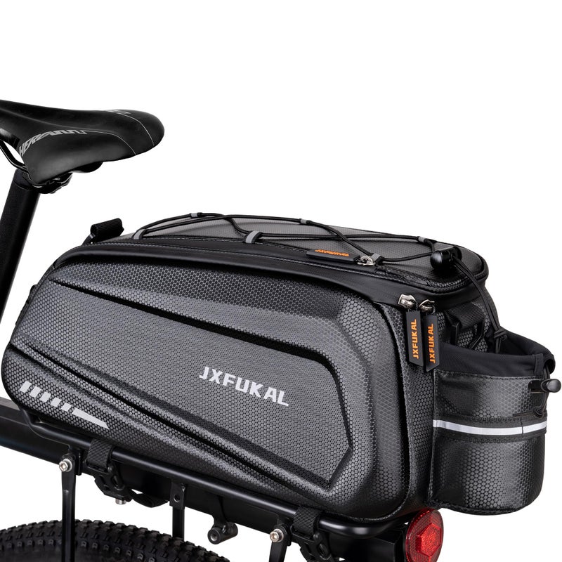 JXFUKAL Bike Bags for Bicycle Rear rack - 9.5L/17L/40L Hard Shell Waterproof Bike Ebike Trunk Pannier Saddle Seat Bag Carrier with Reflector, Rain Cover & Shoulder Strap for Commuter Travel Outdoor - Image 1