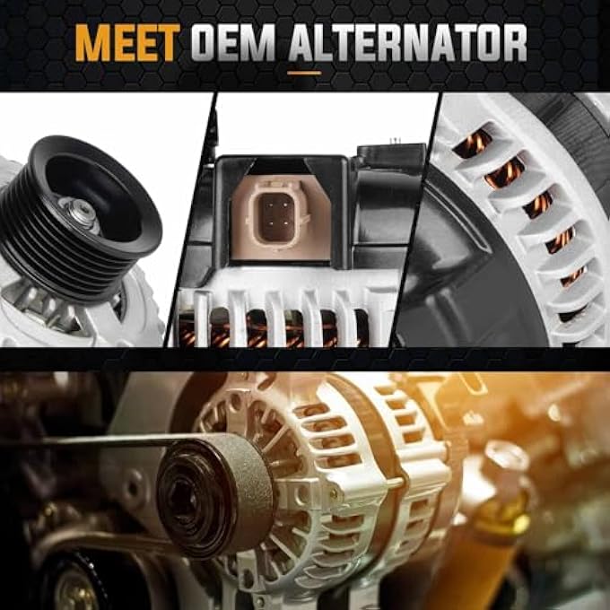 ILONPA New 2.4 2.4L Alternator Replacement Compatible with Acura TSX 2009 2010 2011 2012 2013 2014, for Honda Accord 2008-2012 130Amp 12V Replace for 11390 CSF89 104210-5890 - Image 3