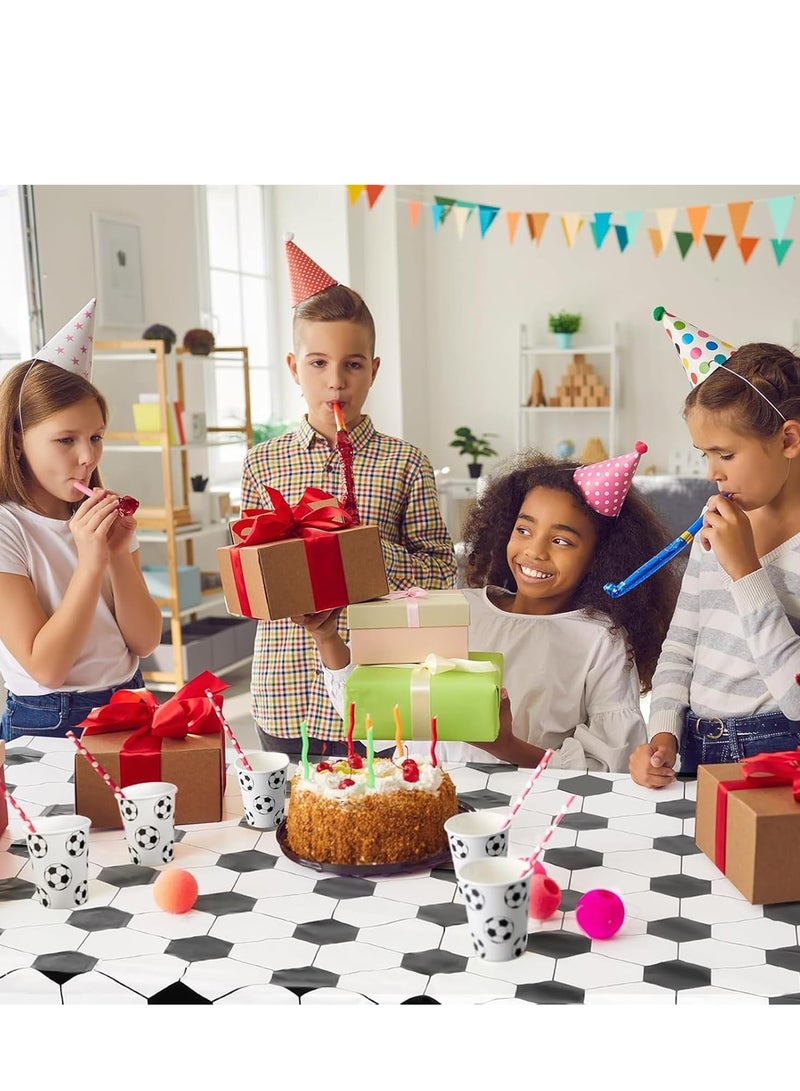 TRASSLE 169pcs Soccer Party Supplies Soccer Party Tableware Set,Include 7 in 9 in Plates, Napkins, Cups, Tablecloth, Knifes, Forks, Spoons,for Sports Themed Party Decoration Serves 24 Guests - Image 3