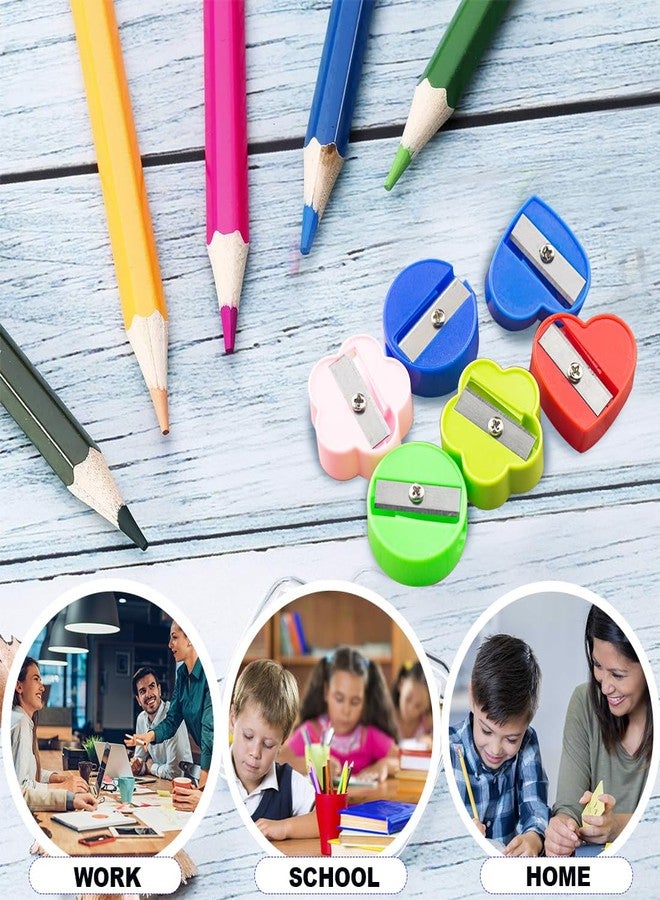 ELANE 90 Pcs Mini Pencil Sharpener,Manual Pencil Sharpeners Bulk Pencil Sharpeners Handheld for Classroom (Round+Heart+Wintersweet) - Image 5