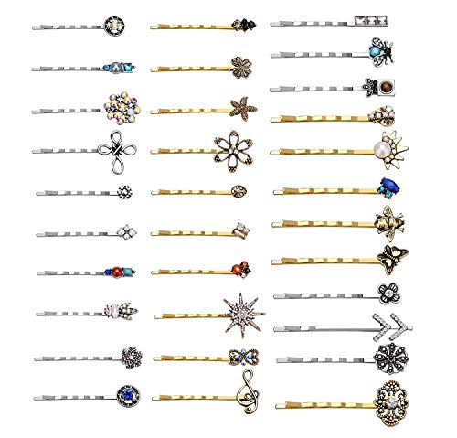 10 Pcs Vintage Alloy Mixed Hair Bobby Pins for girls Hair Clips Barrettes for women NO REPEAT RANDOM PACKING