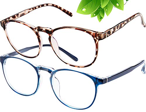 FEIYOLD Blue Light Blocking Glasses WomenMenRetro Round Anti Eyestrain Computer Gaming Glasses2Pack - Image 2