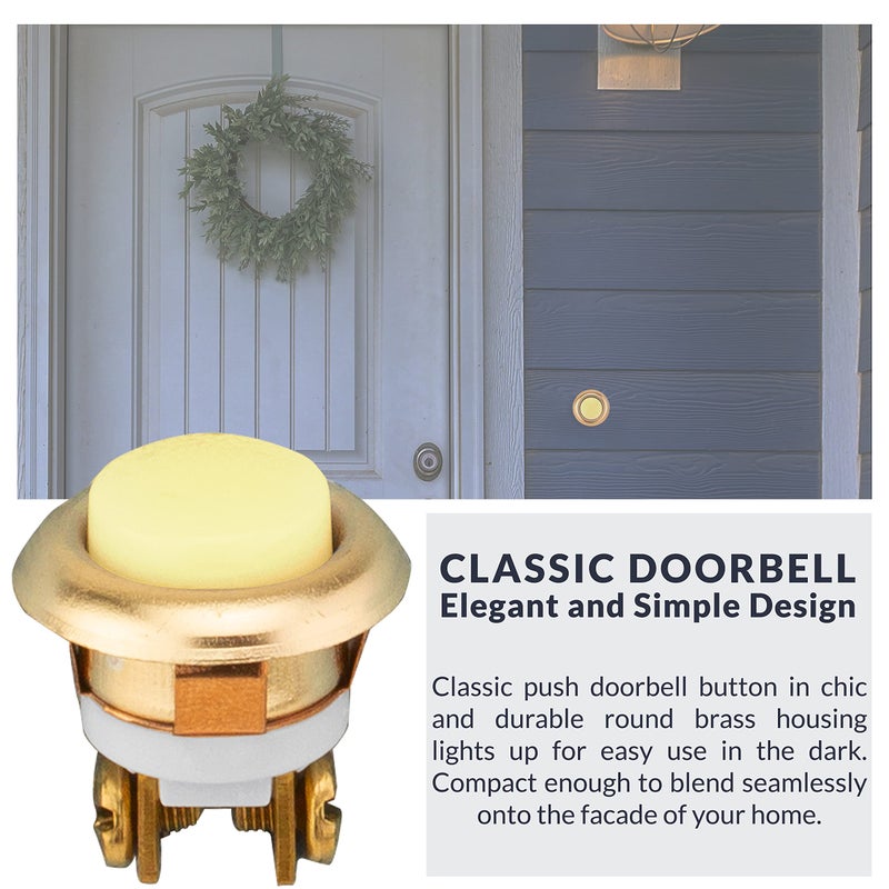 Newhouse Hardware FMBL Lighted Doorbell Button, 1-Pack, Brass - Image 5