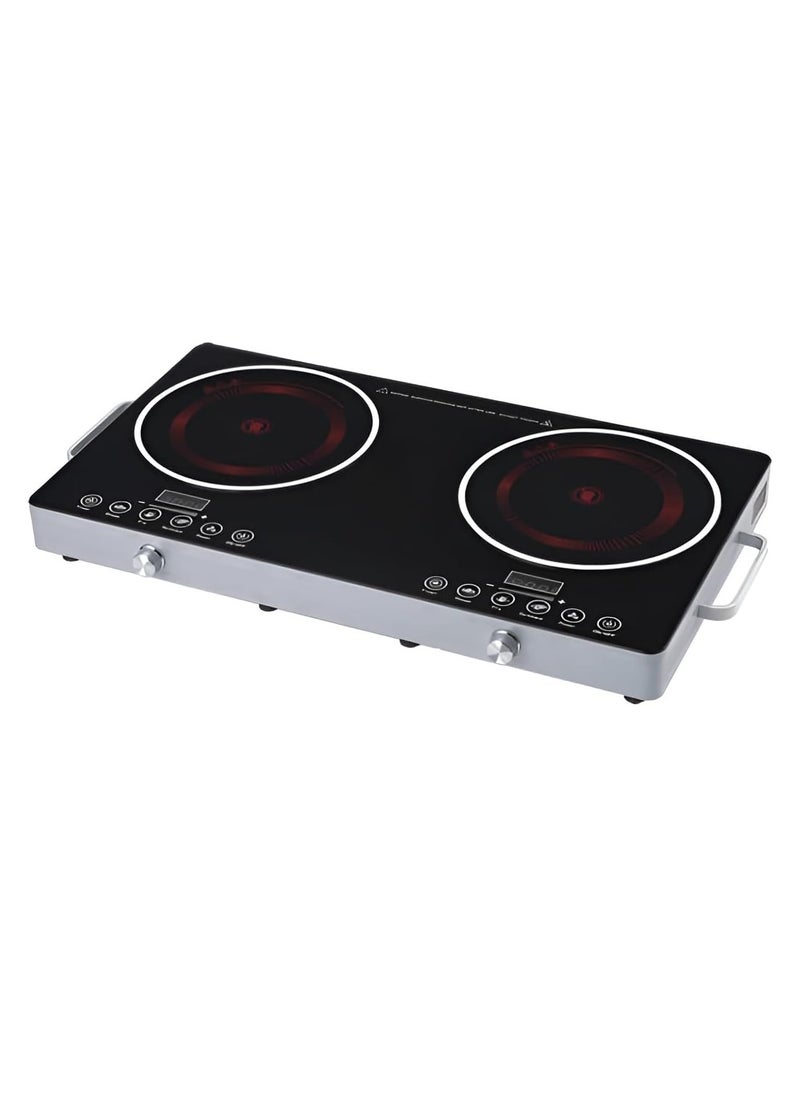 DubaiGallery Double Infrared Cooker 1800W with Digital LED Display High-Power Dual Burner Cooktop, Portable Electric Stove for Fast and Efficient Cooking with 4 Hour Timer Facility  - Image 3