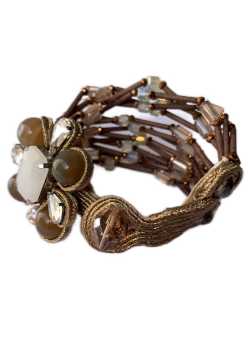 Royalace Women’s Brown Bracelet with Stones - Image 1