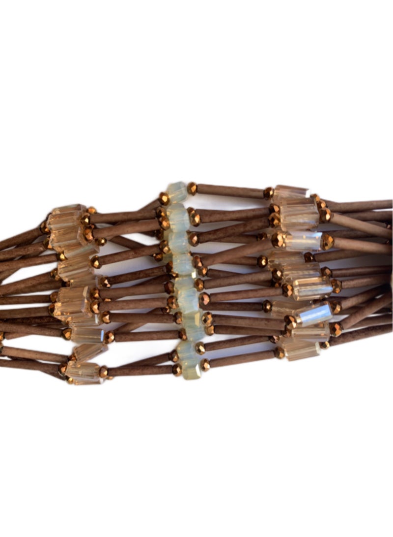 Royalace Women’s Brown Bracelet with Stones - Image 3