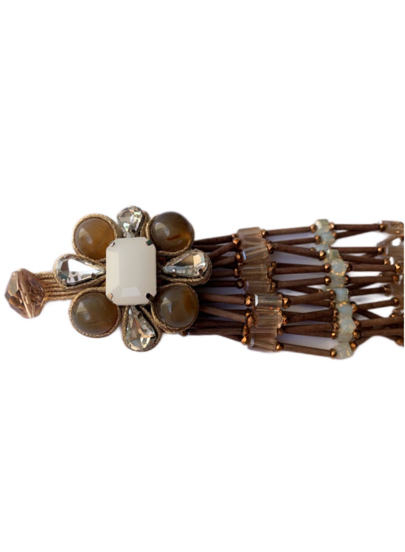 Royalace Women’s Brown Bracelet with Stones - Image 4