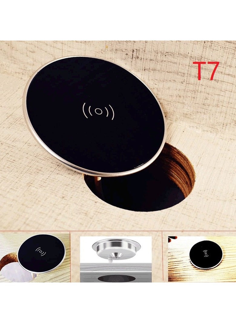 General - 15W built-in desktop wireless charger desktop magnetic furniture embedded fast wireless charger box for devices that support wireless charging - Image 1
