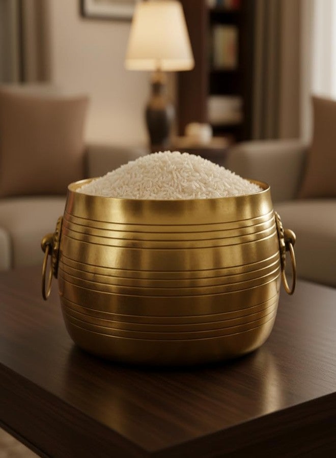 MIRAMAYEE Home Brass para Bowl Measuring Cup | Pakka | Nira para | Changazhi Nazhi | Rice Grains Measuring Pot (6.5 inches) - Image 5