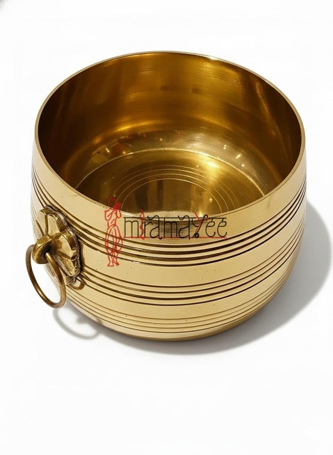 MIRAMAYEE Home Brass para Bowl Measuring Cup | Pakka | Nira para | Changazhi Nazhi | Rice Grains Measuring Pot (6.5 inches) - Image 2