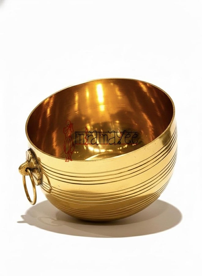 MIRAMAYEE Home Brass para Bowl Measuring Cup | Pakka | Nira para | Changazhi Nazhi | Rice Grains Measuring Pot (6.5 inches) - Image 3