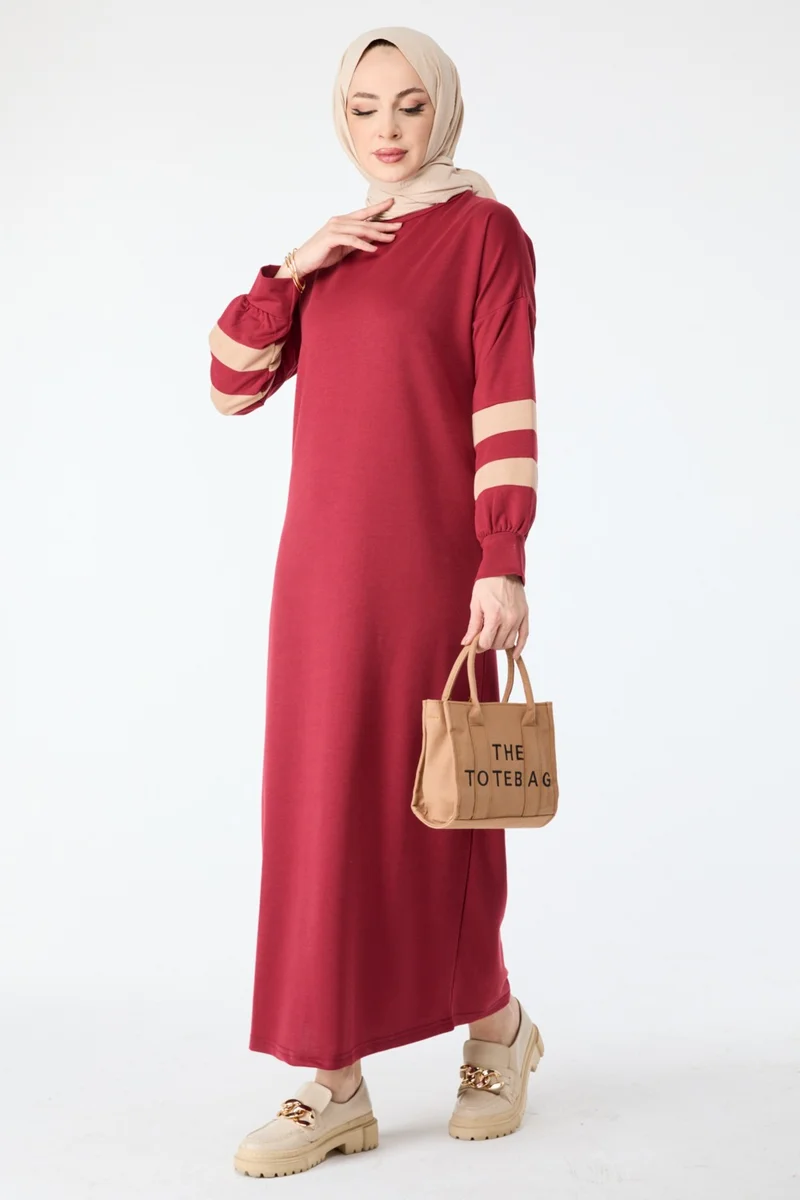 Tofisa 13111-Burgundy Dress
