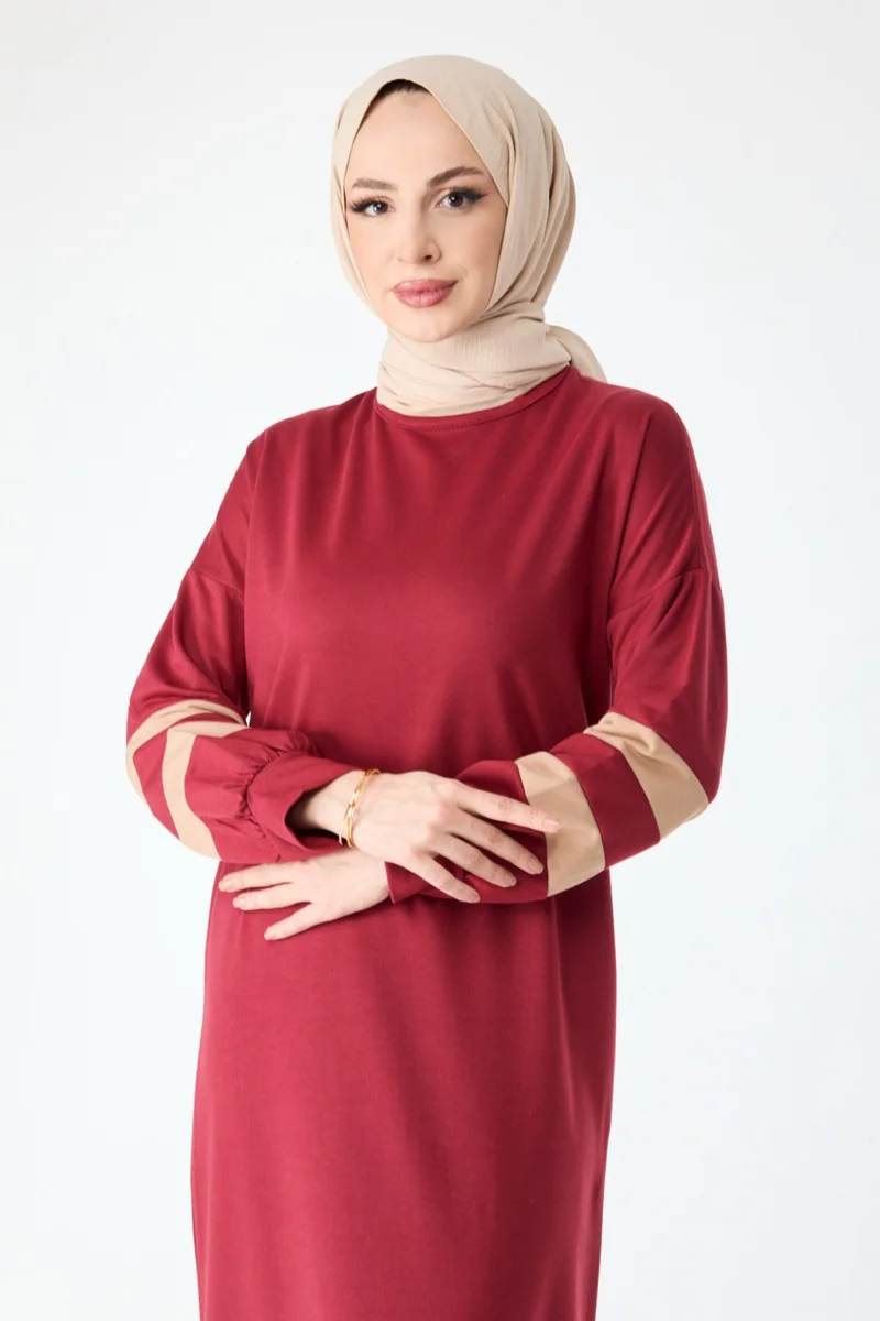 Tofisa 13111-Burgundy Dress