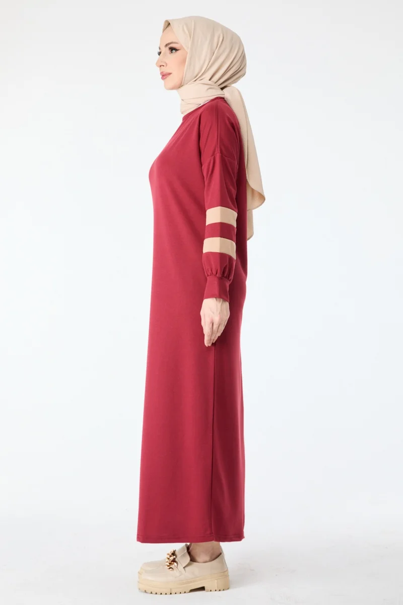 Tofisa 13111-Burgundy Dress
