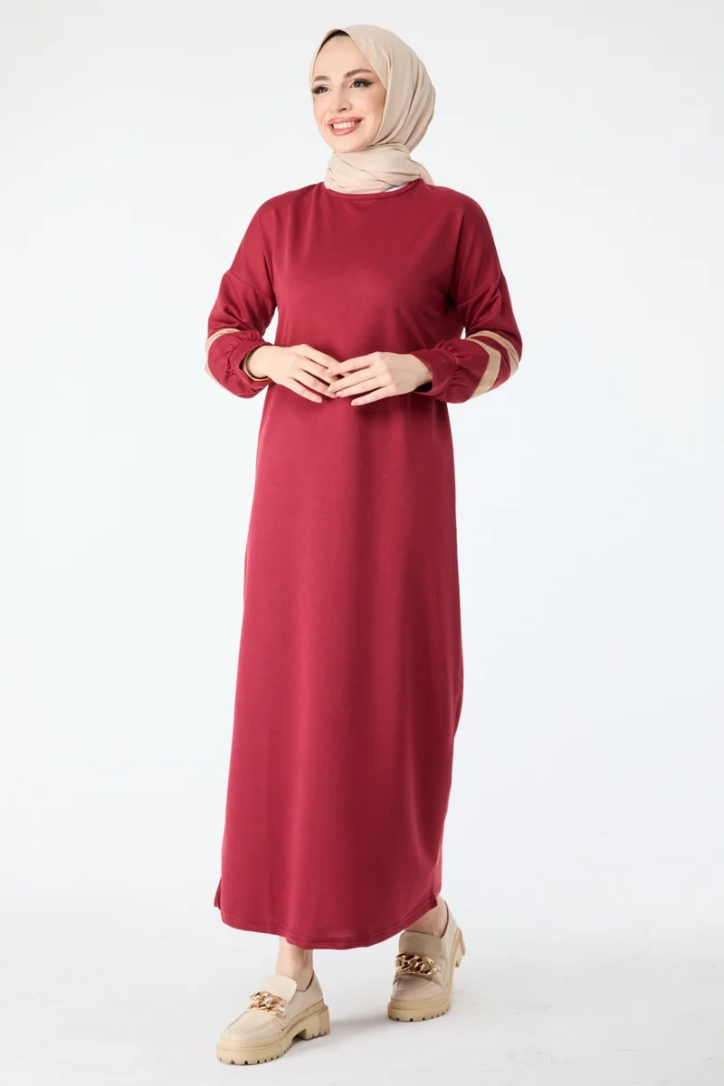 Tofisa 13111-Burgundy Dress