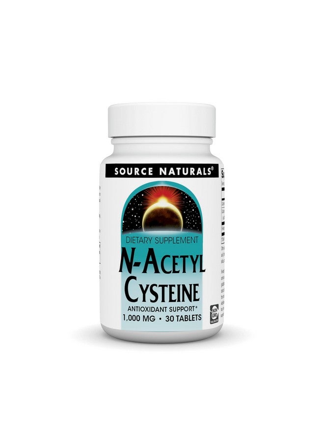 مكمل غذائي يدعم صحة الجهاز التنفسي بتركيز 1000 مجم من Source Naturals N-Acetyl Cysteine Antioxidant Support - 30 قرصًا