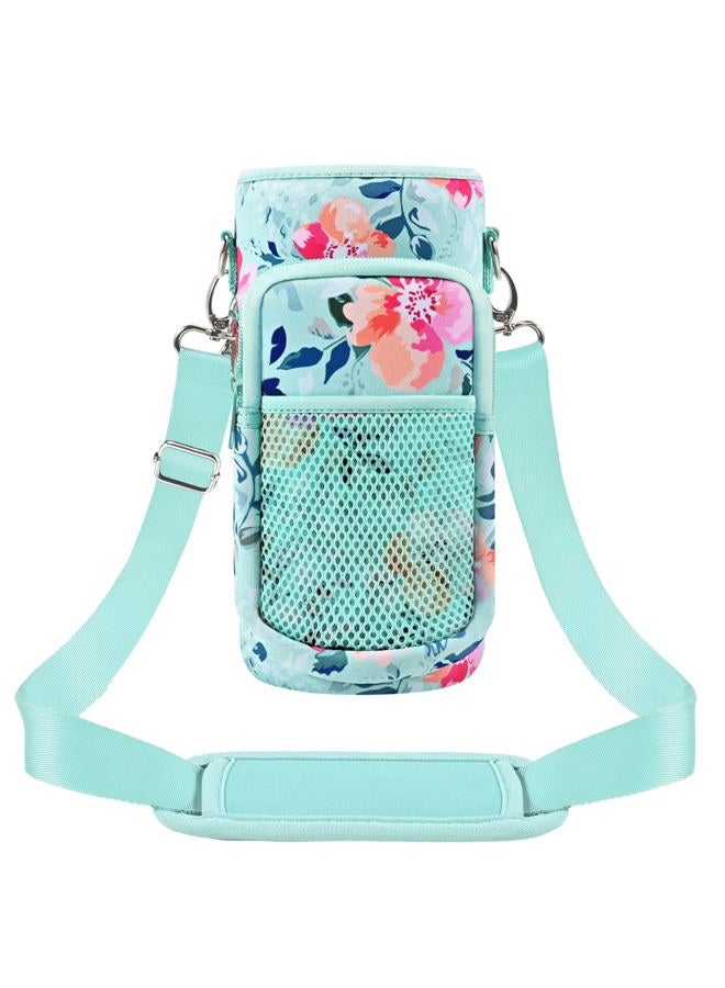 Newfad Half Gallon Water Bottle Carrier Bag, Bottle Pouch Phone Holder, Adjustable Shoulder Hand Strap 2 Pocket Sling Neoprene Sleeve Sports Water Bottle Accessories for Hiking Travelling &Camping - Image 1