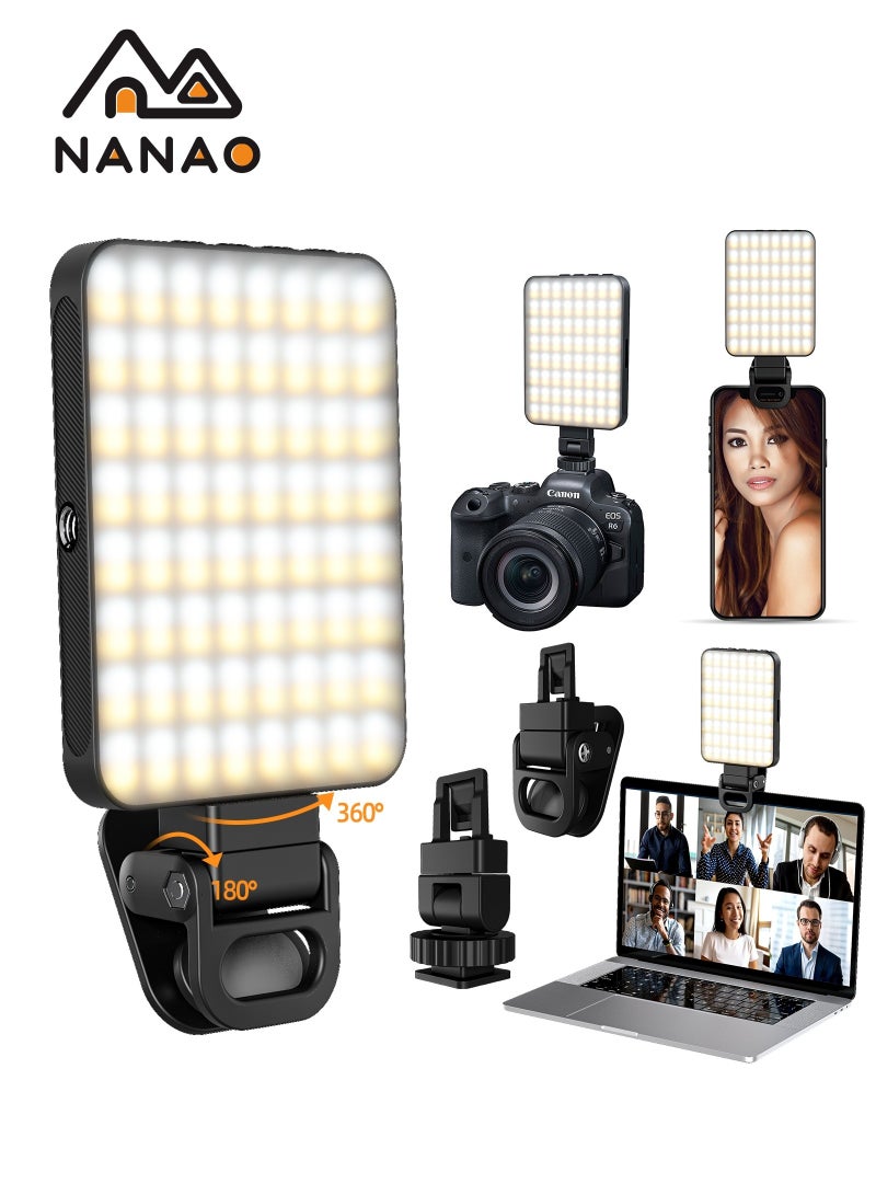 ناناو سيلفي لايت مع حامل قابل للضبط للكمبيوتر/الكمبيوتر المحمول/كاميرا الويب/آي باد، لتكبير المكالمات/مؤتمر الفيديو/البث المباشر - Image 1